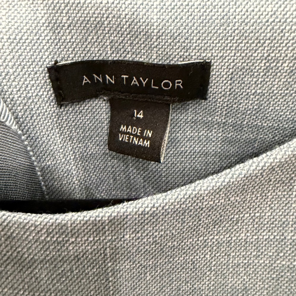 Ann Taylor Sheath Dress Sage Green Faux Wrap Tie Waist Career Professional 14 - Picture 5 of 5